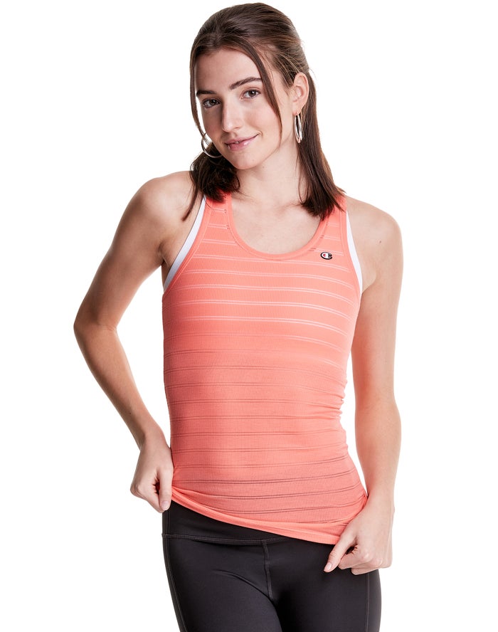 Champion Ribbed Racerback Tanktop Dames - Koraal - Belgie 0532FWYCT